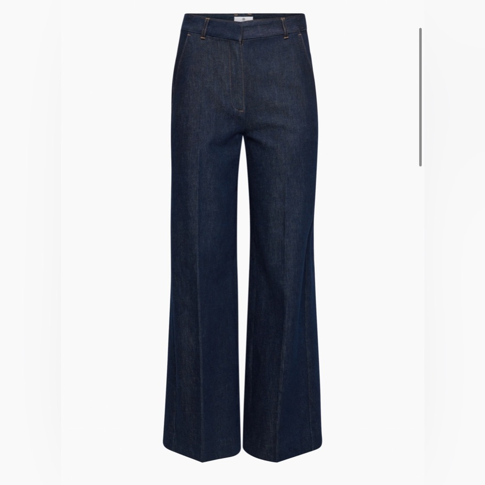 Aritzia Dark Blue Wide-Leg Jeans